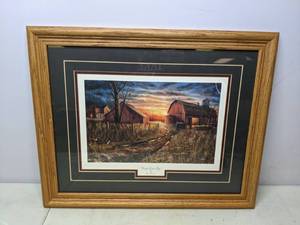 lot 783 image: Framed Jim Hansel Farm Print Days Gone By