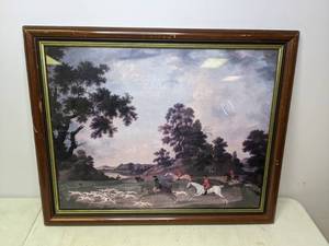 lot 787 image: Framed James Seymour Print Fox Hunting in Full Cry