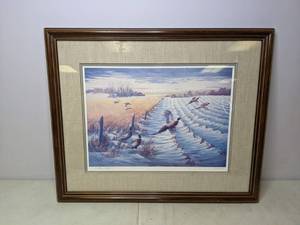 lot 779 image: Signed & Numbered Framed Pheasant Print by Kathy Flynn