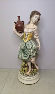 lot 70 image: Large Italian Ceramic Figurine Girl with Water Jug
