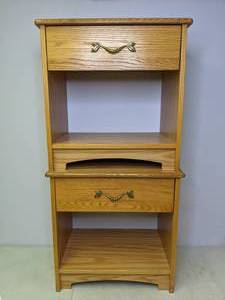 lot 767 image: Pair of Matching Wood Nightstands