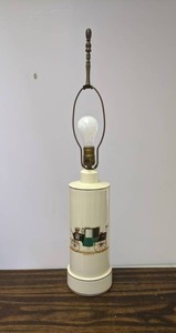 lot 527 image: Vintage Ceramic Lamp with Antique Car Design