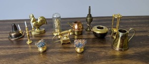 lot 500 image: One Dozen Brass Miniature Objects