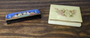 lot 501 image: Two Small Decorative Boxes Alabaster and Wood