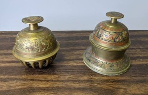 lot 509 image: Pair of Vintage Brass Indian Temple Bells