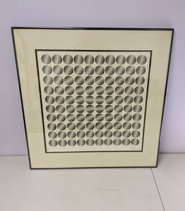 lot 538 image: Signed & Numbered Framed Abstract Black & White Art Print