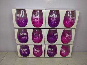 lot 308 image: Stemless Wine Glasses - 6 Boxes