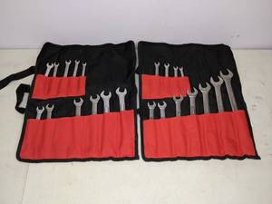 lot 313 image: Pair of Craftsman Wrench Sets in Roll Up Tool Pouches