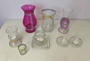 lot 558 image: Assorted Glassware w Rhinestone Appliques