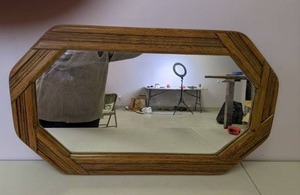 lot 551 image: Octagonal Wood Framed Mirror