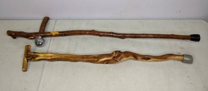 lot 363 image: Pair of Handmade Wood Canes