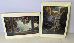 lot 587 image: Pair of Maxfield Parrish Lithograph Prints Daybreak & The Canyon