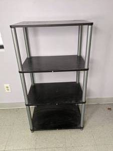lot 398 image: Modern Wood and Metal Shelving Unit