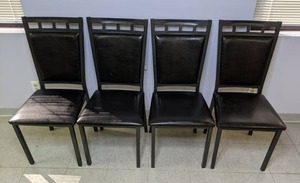 lot 454 image: Four Dining Chairs with Vinyl Seats
