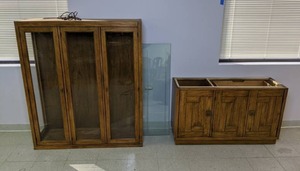 Two Piece Drexel Lighted Display Cabinet