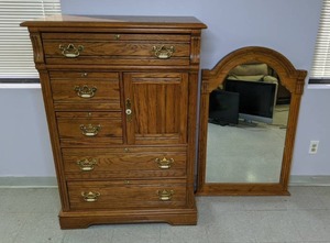 Lexington Recollections Solid Oak Wood Dresser & Wall Mirror