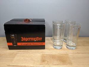 4 New Jagermeister Longdrink Glasses