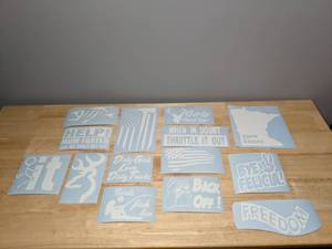 14 New Die Cut Vinyl White Stickers Funny Hunting Freedom