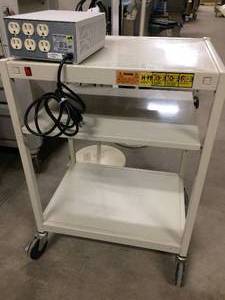 lot 17 image: Powervar 7.0 Power Conditioner&nbspModel ABC700-11 Plus & 3 Tier Beige Metal Cart With Slide Out Shelf - Great Working Condition