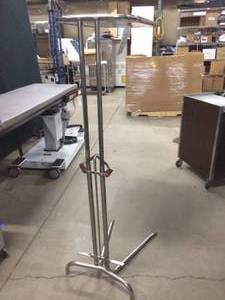 lot 34 image: MSRP $600 Heavy dUTY STAINLESS STEEL MAYO STAND FOOT-CONTROLLED HEIGHT aDJUSTMENT - GREAT cONDITION