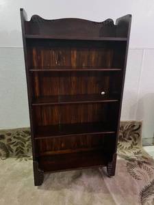 WOW Antique Ornately Carved Dark Mahogany Wood 5 Shelf Rolling Display Cabinet On Casters - Marked 200 On The Back - Very Rare Indeed&nbsp Of Course I Want This