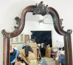 Gorgeous Vintage Large 40 Heavy Carved Scrolled Wood Pier Mirror&nbsp - Made In USA - Great Condition