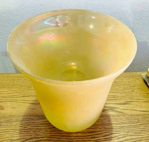 Vintage Amber Aurene Iridescent Large Art Glass Shade