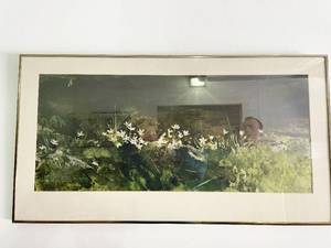 Large Framed and Matted Vintage Floral Print From Art America