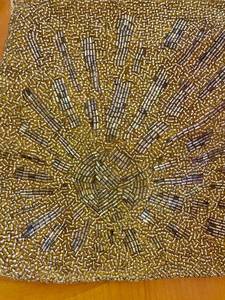 BEAUTIFUL VINTAGE GOLD BEADED SEEDED GLASS PURSE CLUTCH - WEAR TO CLASP