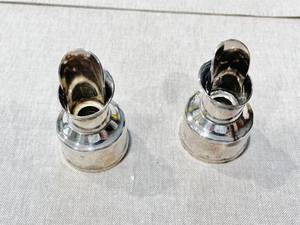 PAIR OF VINTAGE SILVER PLATED WINE BOTTLE BAR POURERS - GREAT CONDITION