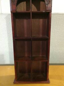 Vintage Tabletop Floral Carved Wood Shelving Wall Mount Or Tabletop Display Open Cupboard - Good Condition - Has Crack On Top Of Shelf Shown In Pictures&nbsp &nbsp
