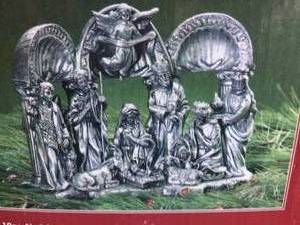 NEW IN BOX International Silver Company Silver Plated 10Pc Nativity Set&nbsp