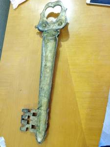 Large Vintage Brass Key - Age Related Wear