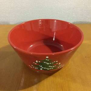 Waechtersbach West Germany Christmas Tree 9 Red Vegetable  Popcorn Bowl - EXCELLENT CONDITION