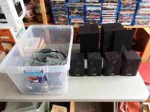 KLH Surround Sound Speakers Includes Tote With Assortment Of AV Cables
