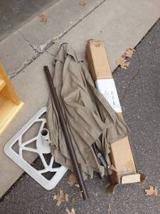 Taupe Market Umbrella 7.5 Ft. With Heavy Duty Base