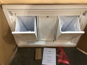 lot 5 image: Hampton Harbor 37 in. Triple Tilt-Out Hamper in White by Home Decorators Collection Customer Return See Pics