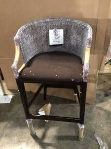 lot 29 image: Safavieh Brando 28 in. Brown Cushioned Bar Stool not used see pictures