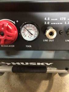 Husky 4.5 Gal. Portable Electric-Powered Silent Air Compressor in very good condition