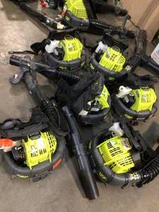 Lot of assorted Ryobi Leaf Blowers used customer returns various models and conditions see pictures