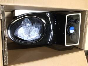 Glacier Bay 1-Piece 1.1 GPF1.6 GPF High Efficiency Dual Flush Elongated All-in-One Toilet in Black not used see pictures