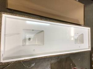 lot 6 image: Ziva 84 Inch Double Vanity  Sink by Lexora Customer Returns See Pictures
