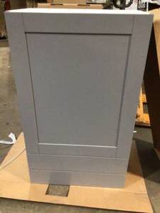 lot 15 image: Shaker Assembled 24 in. x 40 in. x 14 in. Wall Cabinet with Two 5 in. Drawers in Gray by J COLLECTION DAMAGED  Customer Returns See Pictures