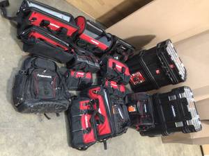lot 35 image: Lot of assortdd hucky tool bags and toolboxes Customer Returns See Pictures