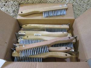 lot 77 image: (BSB) Lot of 12 Wire Brushes Wood H...