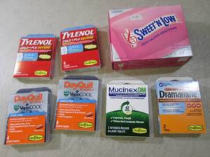 lot 100 image: (BSB) Assorted Meds and Sweet N Low...
