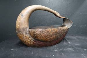 lot 15 image: WOODEN SWAN