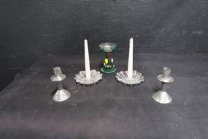 lot 51 image: CANDLE HOLDERS WITH CANDLES