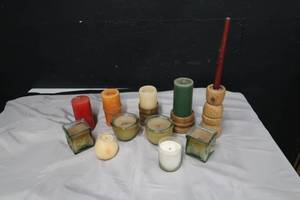 lot 89 image: ASSORTED CANDLES SOME USED