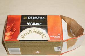 400 Federal Gold Medal HV Match .22 LR 40 Gr Solid Ammo
